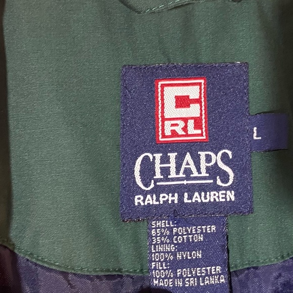 Chaps Ralph Lauren Coat Sz L Zip/Snap Front Blue/Green/Red Colorblock Vintage - Picture 3 of 9